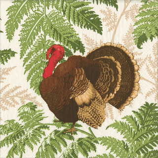Cocktail Napkin - Turkey Among Frns Caspari