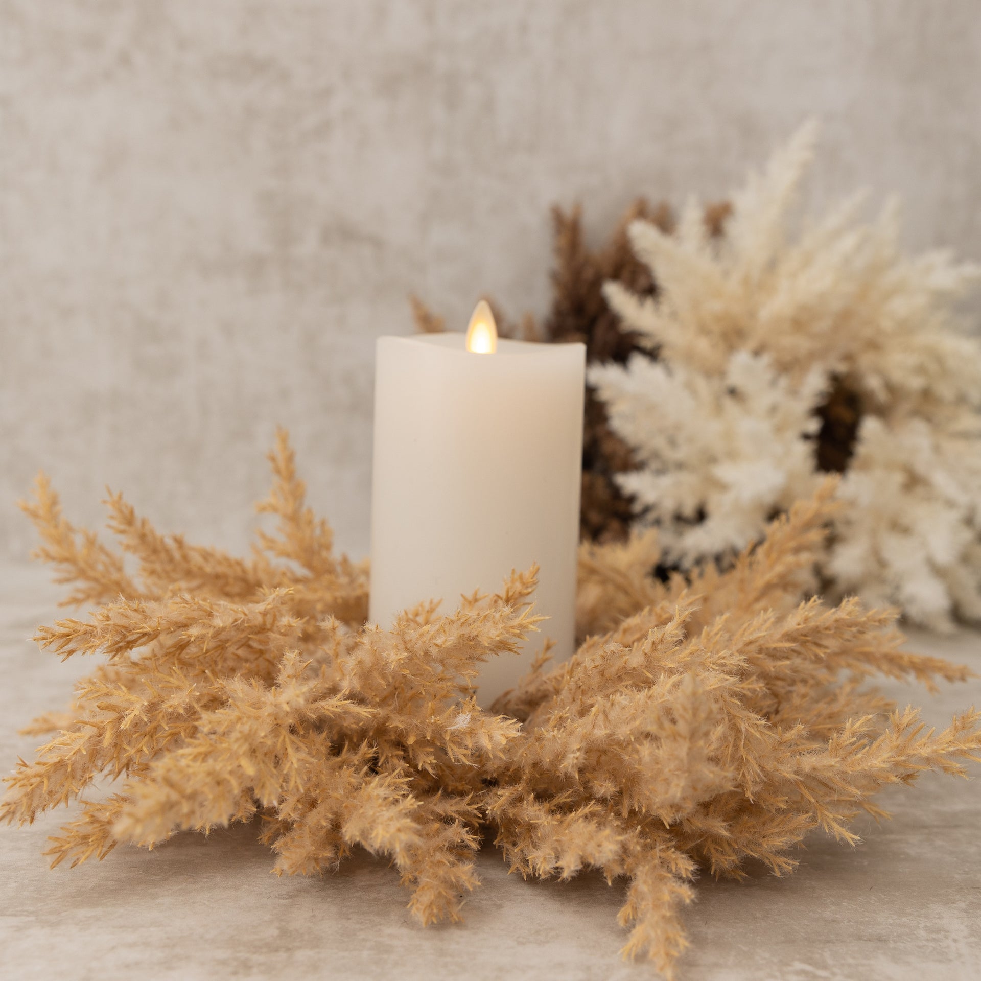 Pampas Grass Candle Ring  K&K   