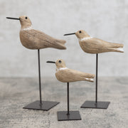 Whitewashed Wood Seagulls on Metal Spindle  K&K   