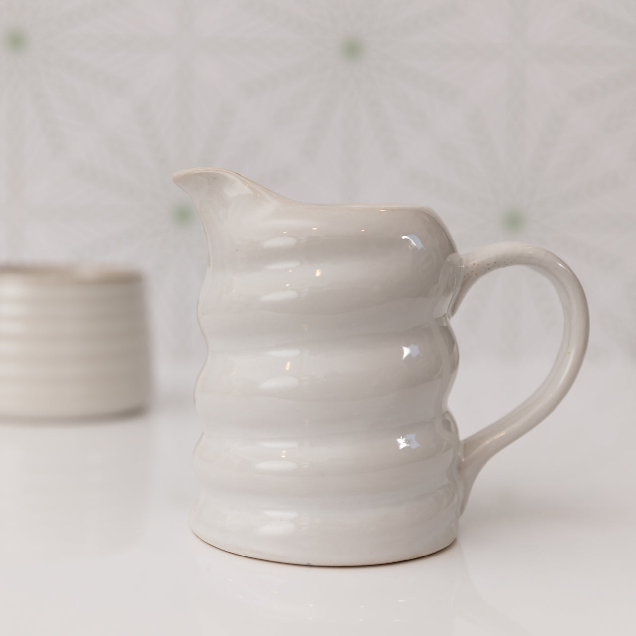 Vicky White Ceramic Pitcher  PD Home   