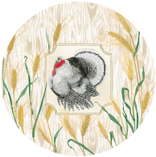 Homestead Turkey Taupe - Dinner Plates Caspari