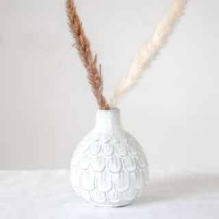 6.1" White Scallop Vase  PD Home   