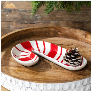 Ceramic Candy Cane Plate PD Home
