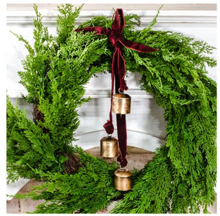 Burnt Gold Maroon Velvet Bell Hanger PD Home