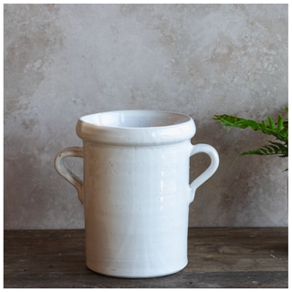 8" White Handle Vase PD Home