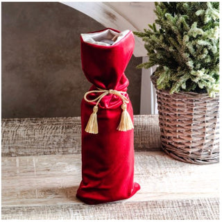Holiday Velvet Bottle Bag PD Home Red