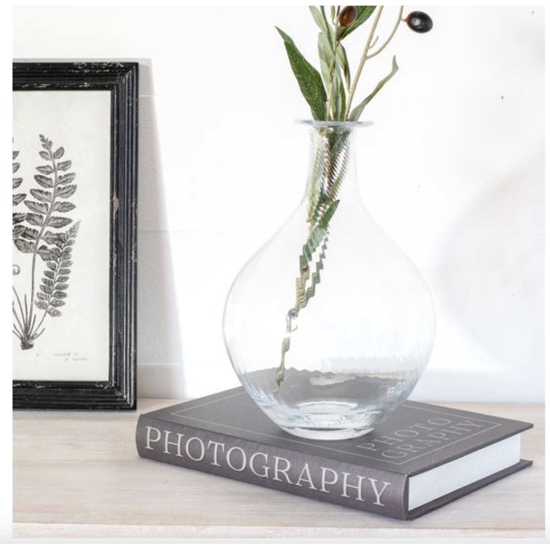 Clear Curvy Vase 11" PD Home