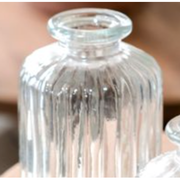 Clear Glass Bottle 4" PD Home Stripe
