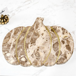 Beige Marble Pumpkin Serving Board PD Home