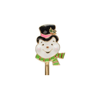 Canape Knife w/ Enameled Holiday Icon Handle  Creative Co-Op Snowman  