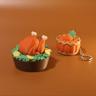 Turkey Day Clicker Keychains – 3D Printed Fidgets Opal and Olive