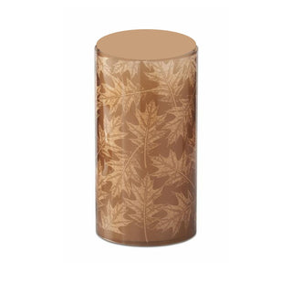 Brown Glass Leaves Candle Slip Cover (Candle Not Included) K&K