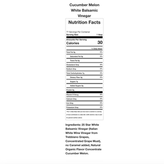 White Balsamic Vinegar - Cucumber Melon White Balsamic Opal and Olive   