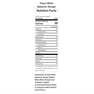 White Balsamic Vinegar - Peach White Balsamic Opal and Olive   