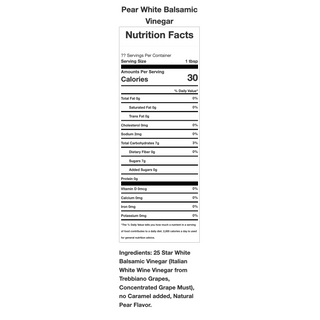 White Balsamic Vinegar - Pear White Balsamic Opal and Olive   