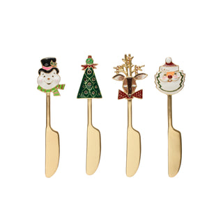 Canape Knife w/ Enameled Holiday Icon Handle  Creative Co-Op   