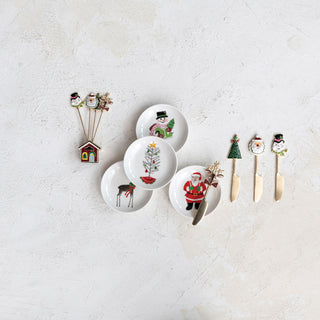 Canape Knife w/ Enameled Holiday Icon Handle  Creative Co-Op   