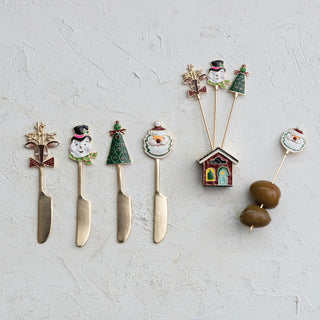 Canape Knife w/ Enameled Holiday Icon Handle  Creative Co-Op   