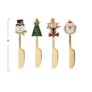Canape Knife w/ Enameled Holiday Icon Handle  Creative Co-Op   