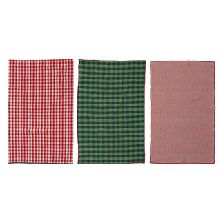 Woven Cotton Tea Towels, Multi Color, Set of 3 Kitchen Textiles Creative Co-Op