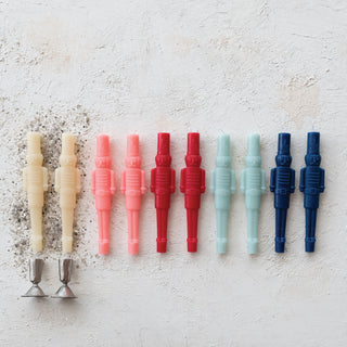 Unscented Nutcracker Shaped Taper Candles in Box, Red Candles Creative Co-Op