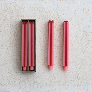 Unscented Package Shaped Taper Candles in Box, Pink & Red Candles Creative Co-Op
