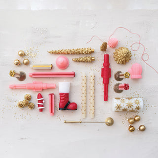 Unscented Package Shaped Taper Candles in Box, Pink & Red