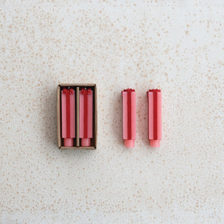Unscented Package Shaped Taper Candles in Box, Pink & Red