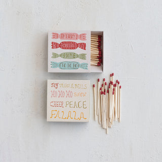 4-1/4"L Safety Matches in Matchbox with Holiday Design Matches Creative Co-Op