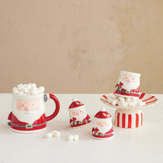 Hand-Painted Ceramic Santa Shaped Mug Mug Creative Co-Op