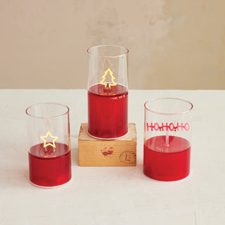 Glass LED Light with "HO HO HO" Shaped Filament, Red