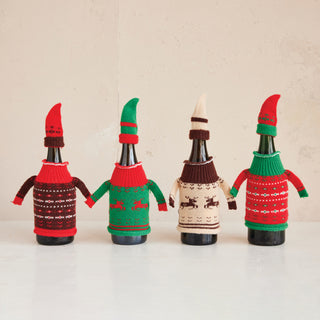 Knit Fabric Hat & Sweater Bottle Topper