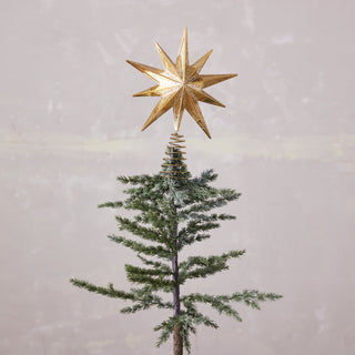 Plastic Star Tree Topper with LED Light, Gold Finish