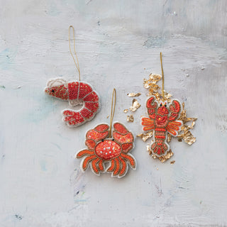Handmade Beaded Fabric Crustacean Ornament with Sequins Ornaments Creative Co-Op
