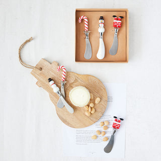 Canape Knives with Glass Holiday Icon Handle Serveware Creative Co-Op