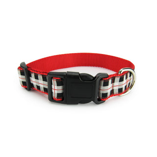 Black & White Plaid - Dog Collar Dog & Me Medium