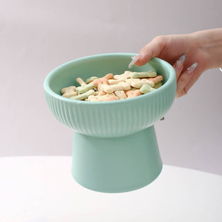 Striped Elevated Ceramic Pet Bowl for Cats & Dogs_CWMM5948 Toby Supply