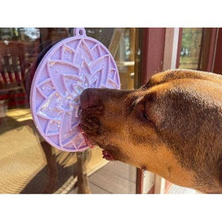 Lotus eMat Enrichment Lick Mat with Suction Cups, purple plastic dog lick mat