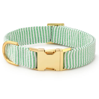 Green Seersucker Dog Collar Dapper The Foggy Dog