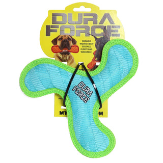 DuraForce Jr Boomerang - Blue, Durable, Squeaky Dog Toy Tuffy Dog Toys - VIP Products