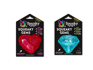 Squeaky Gems! - Diamond and Heart Squeakers Spunky Pup