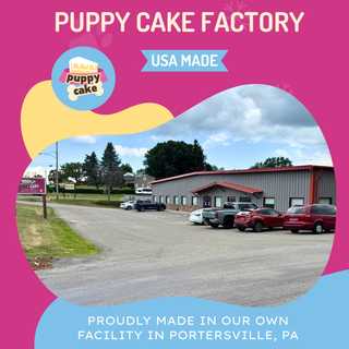 Puppy Scoops Ice Cream Mix for Dogs storefront banner, USA-made; located at a Portersville, PA facility.