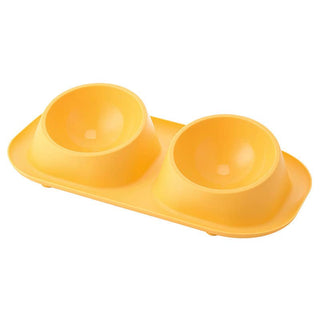 Pet Double Bowl Anti-Spill Dog Cat Food Water Bowl_CWMM5086 Toby Supply Yellow (OS) 2