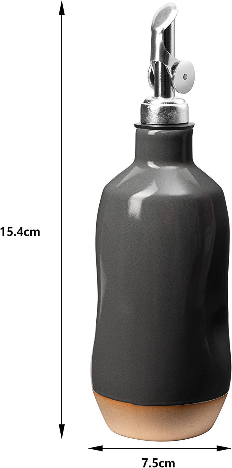 Cruet Ceramic Olive Oil Dispenser Bottle - 400ml Vinegar  The Wine Savant / Khen Glassware   
