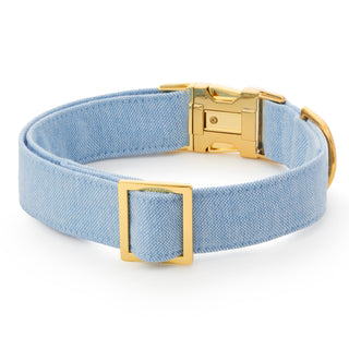 Blue Chambray Dog Collar Dapper The Foggy Dog