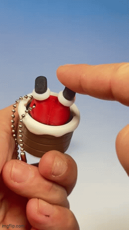 Holiday Santa Chimney Clicker Keychain