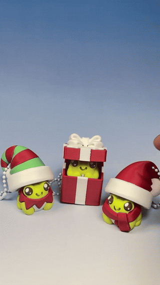 Christmas Frog Clicker Keychains