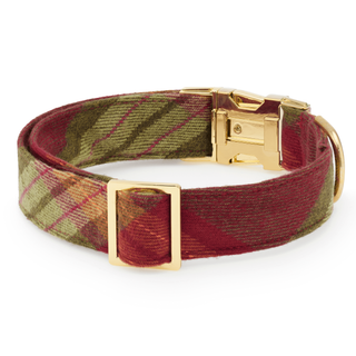 Orchard Plaid Flannel Dog Collar The Foggy Dog