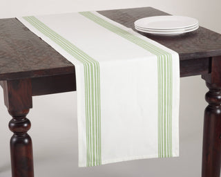 Striped Design Runner Saro Lifestyle Lime 16"x72"