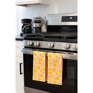 Pack of 2 Painted Lemons Tea Towels Elyse Breanne Design